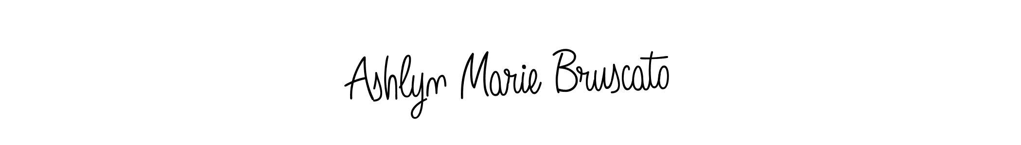 You should practise on your own different ways (Angelique-Rose-font-FFP) to write your name (Ashlyn Marie Bruscato) in signature. don't let someone else do it for you. Ashlyn Marie Bruscato signature style 5 images and pictures png