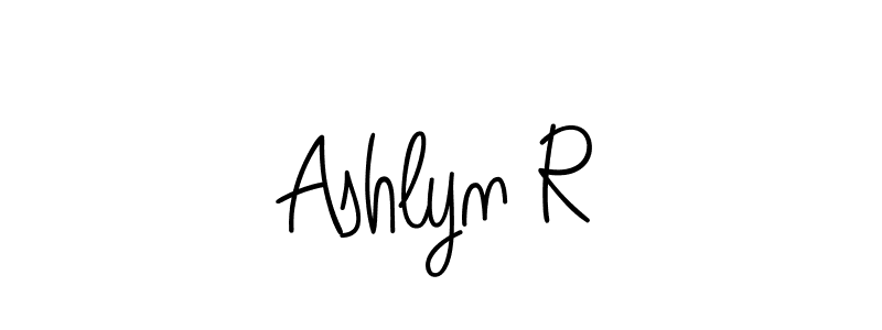 Make a beautiful signature design for name Ashlyn R. With this signature (Angelique-Rose-font-FFP) style, you can create a handwritten signature for free. Ashlyn R signature style 5 images and pictures png