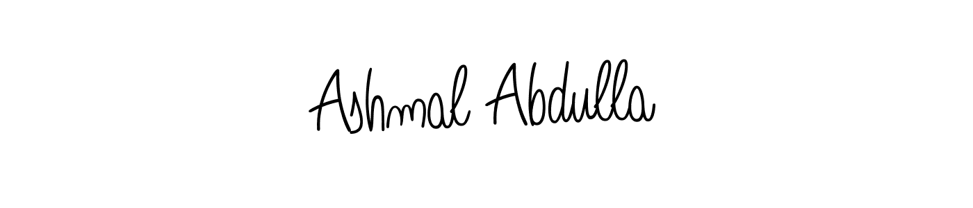 Make a beautiful signature design for name Ashmal Abdulla. With this signature (Angelique-Rose-font-FFP) style, you can create a handwritten signature for free. Ashmal Abdulla signature style 5 images and pictures png