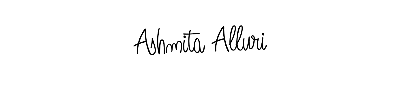 Make a beautiful signature design for name Ashmita Alluri. With this signature (Angelique-Rose-font-FFP) style, you can create a handwritten signature for free. Ashmita Alluri signature style 5 images and pictures png