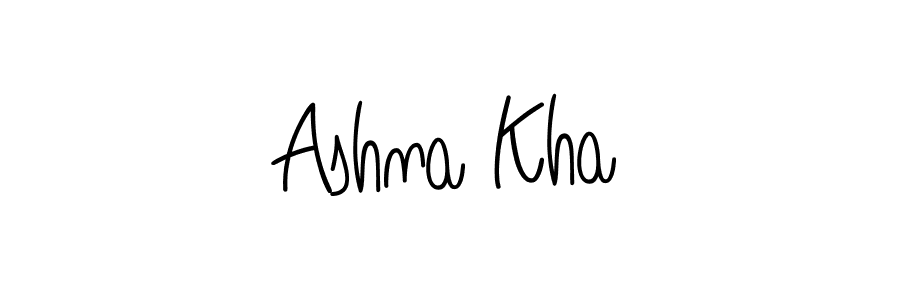 You should practise on your own different ways (Angelique-Rose-font-FFP) to write your name (Ashna Kha) in signature. don't let someone else do it for you. Ashna Kha signature style 5 images and pictures png