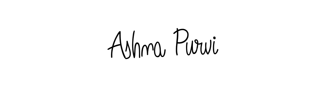 How to make Ashna Purvi name signature. Use Angelique-Rose-font-FFP style for creating short signs online. This is the latest handwritten sign. Ashna Purvi signature style 5 images and pictures png