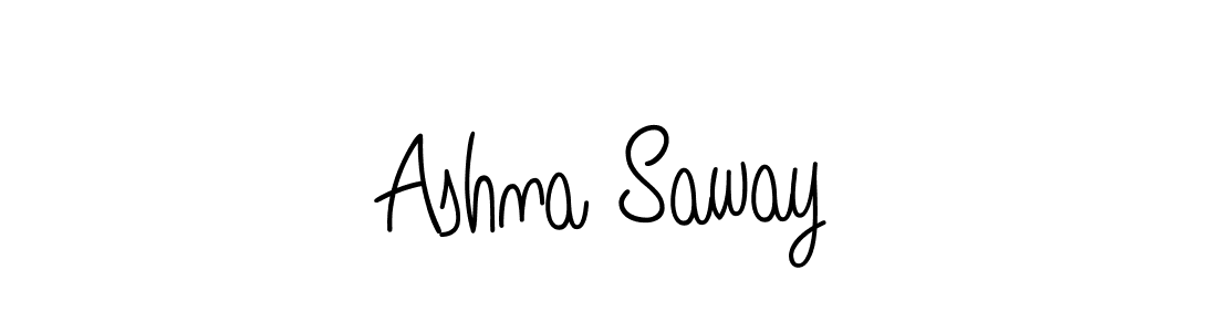 How to make Ashna Saway name signature. Use Angelique-Rose-font-FFP style for creating short signs online. This is the latest handwritten sign. Ashna Saway signature style 5 images and pictures png