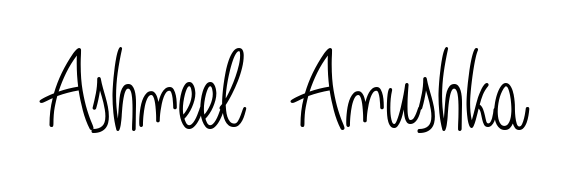 Master the art of signing with Ashneel  Anushka written in fluent Angelique-Rose-font-FFP script. A great template to practice and refine your handwriting. Ashneel  Anushka signature style 5 images and pictures png