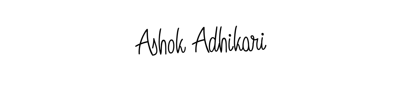 Also we have Ashok Adhikari name is the best signature style. Create professional handwritten signature collection using Angelique-Rose-font-FFP autograph style. Ashok Adhikari signature style 5 images and pictures png