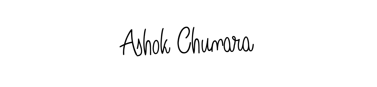 The best way (Angelique-Rose-font-FFP) to make a short signature is to pick only two or three words in your name. The name Ashok Chunara include a total of six letters. For converting this name. Ashok Chunara signature style 5 images and pictures png