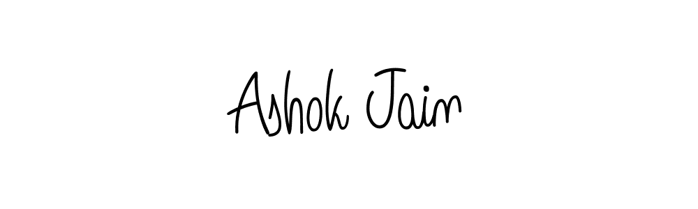 You should practise on your own different ways (Angelique-Rose-font-FFP) to write your name (Ashok Jain) in signature. don't let someone else do it for you. Ashok Jain signature style 5 images and pictures png