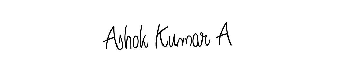 You should practise on your own different ways (Angelique-Rose-font-FFP) to write your name (Ashok Kumar A) in signature. don't let someone else do it for you. Ashok Kumar A signature style 5 images and pictures png