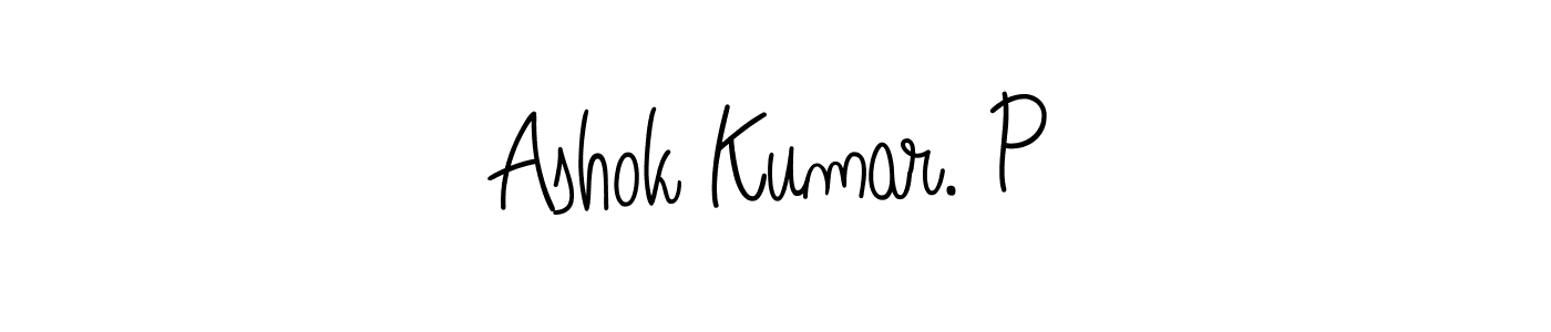 Make a beautiful signature design for name Ashok Kumar. P. With this signature (Angelique-Rose-font-FFP) style, you can create a handwritten signature for free. Ashok Kumar. P signature style 5 images and pictures png