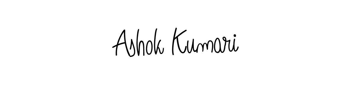 How to make Ashok Kumari name signature. Use Angelique-Rose-font-FFP style for creating short signs online. This is the latest handwritten sign. Ashok Kumari signature style 5 images and pictures png