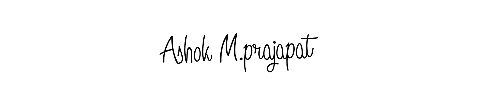 How to make Ashok M.prajapat name signature. Use Angelique-Rose-font-FFP style for creating short signs online. This is the latest handwritten sign. Ashok M.prajapat signature style 5 images and pictures png