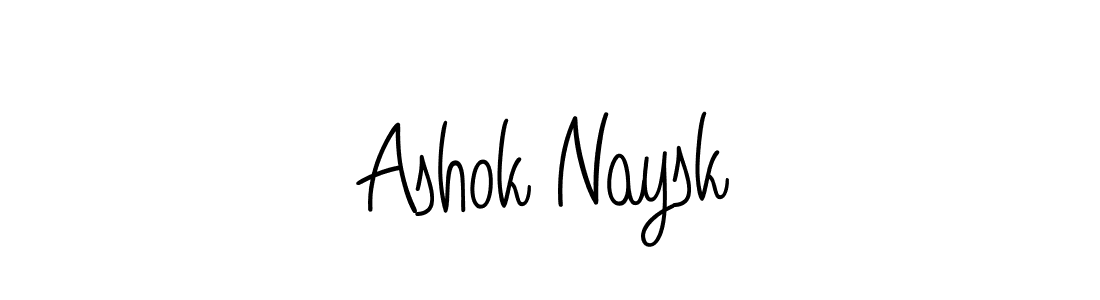 Use a signature maker to create a handwritten signature online. With this signature software, you can design (Angelique-Rose-font-FFP) your own signature for name Ashok Naysk. Ashok Naysk signature style 5 images and pictures png