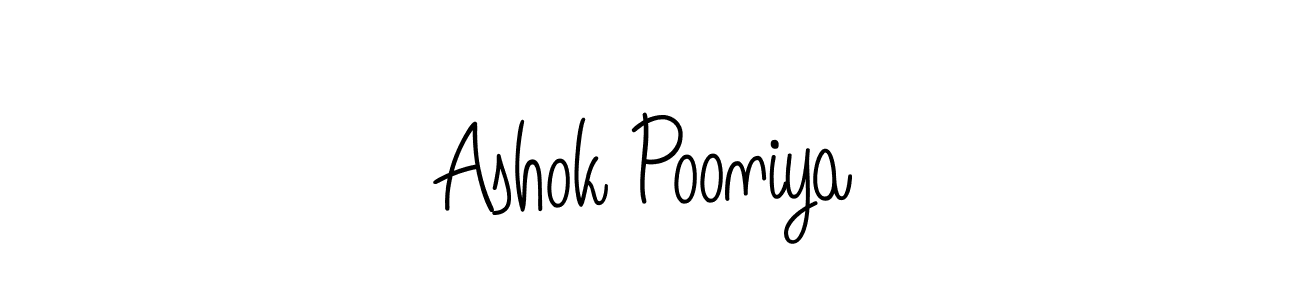 Also we have Ashok Pooniya name is the best signature style. Create professional handwritten signature collection using Angelique-Rose-font-FFP autograph style. Ashok Pooniya signature style 5 images and pictures png