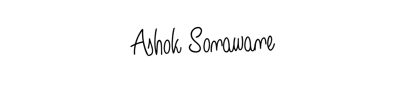 Use a signature maker to create a handwritten signature online. With this signature software, you can design (Angelique-Rose-font-FFP) your own signature for name Ashok Sonawane. Ashok Sonawane signature style 5 images and pictures png