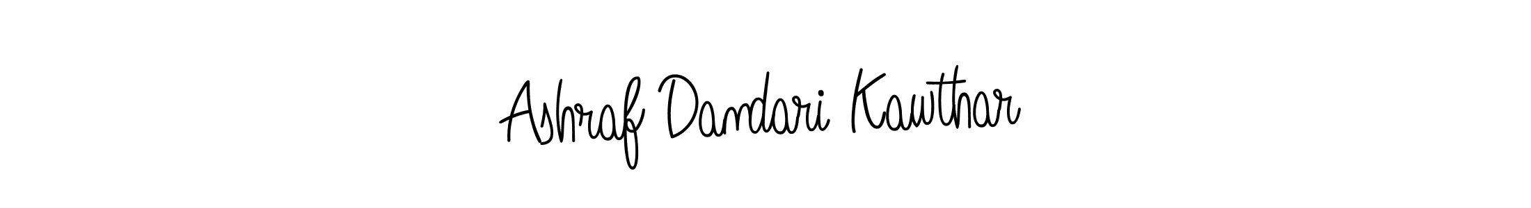 How to make Ashraf Dandari Kawthar name signature. Use Angelique-Rose-font-FFP style for creating short signs online. This is the latest handwritten sign. Ashraf Dandari Kawthar signature style 5 images and pictures png