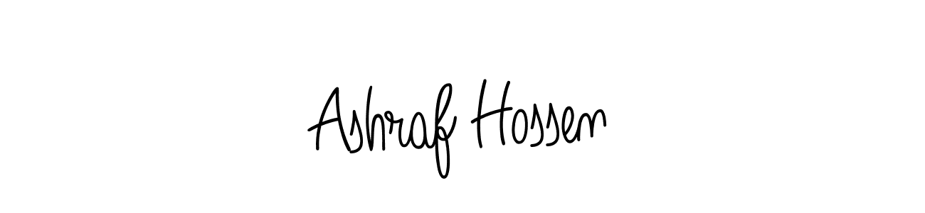 You should practise on your own different ways (Angelique-Rose-font-FFP) to write your name (Ashraf Hossen) in signature. don't let someone else do it for you. Ashraf Hossen signature style 5 images and pictures png