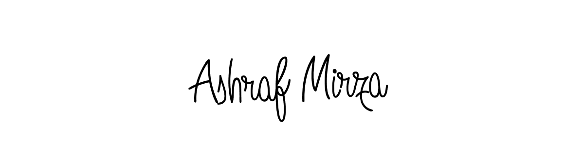 How to make Ashraf Mirza name signature. Use Angelique-Rose-font-FFP style for creating short signs online. This is the latest handwritten sign. Ashraf Mirza signature style 5 images and pictures png