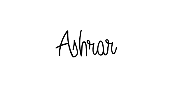 Make a beautiful signature design for name Ashrar. With this signature (Angelique-Rose-font-FFP) style, you can create a handwritten signature for free. Ashrar signature style 5 images and pictures png