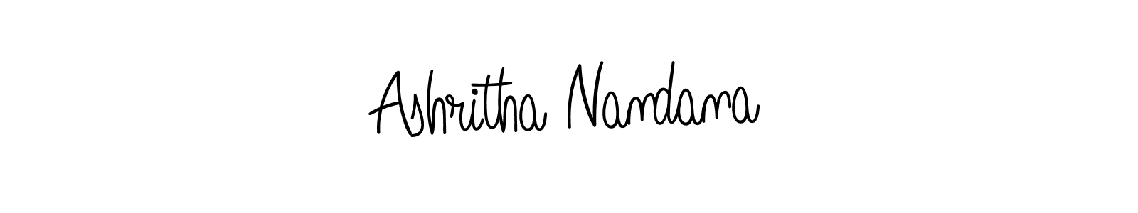 The best way (Angelique-Rose-font-FFP) to make a short signature is to pick only two or three words in your name. The name Ashritha Nandana include a total of six letters. For converting this name. Ashritha Nandana signature style 5 images and pictures png