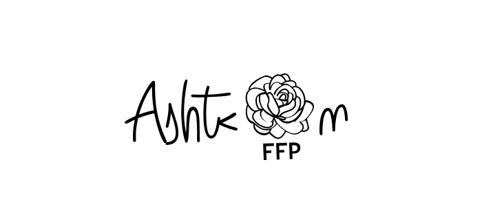 How to make Asht<3n name signature. Use Angelique-Rose-font-FFP style for creating short signs online. This is the latest handwritten sign. Asht<3n signature style 5 images and pictures png