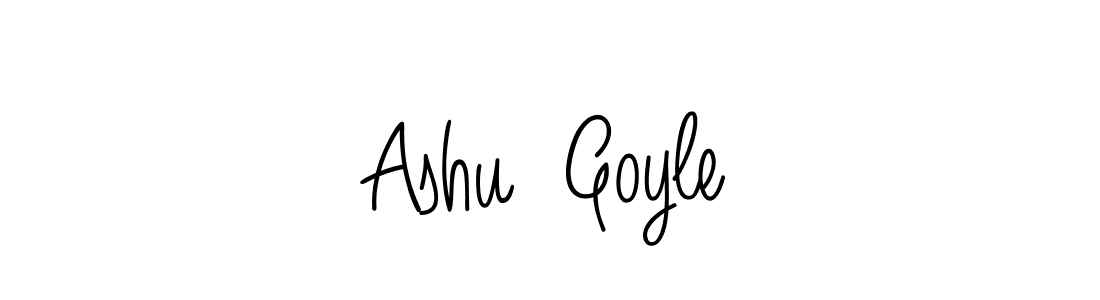 The best way (Angelique-Rose-font-FFP) to make a short signature is to pick only two or three words in your name. The name Ashu  Goyle include a total of six letters. For converting this name. Ashu  Goyle signature style 5 images and pictures png