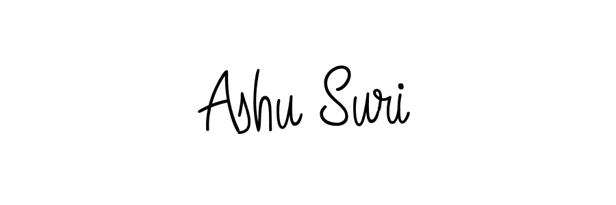 Make a beautiful signature design for name Ashu Suri. With this signature (Angelique-Rose-font-FFP) style, you can create a handwritten signature for free. Ashu Suri signature style 5 images and pictures png