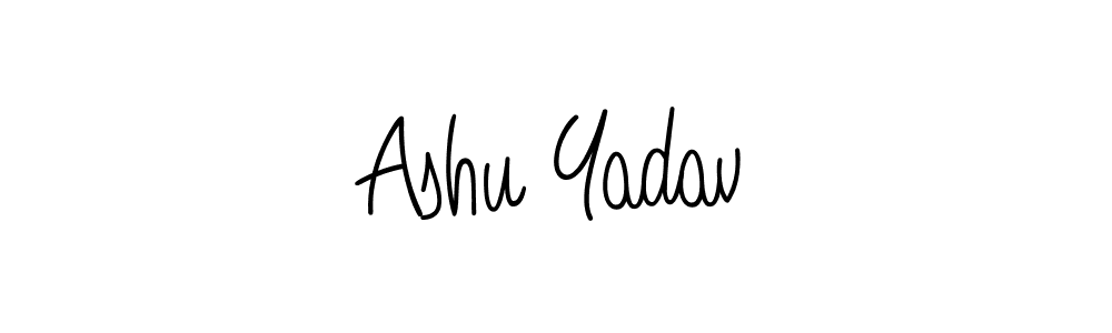 The best way (Angelique-Rose-font-FFP) to make a short signature is to pick only two or three words in your name. The name Ashu Yadav include a total of six letters. For converting this name. Ashu Yadav signature style 5 images and pictures png