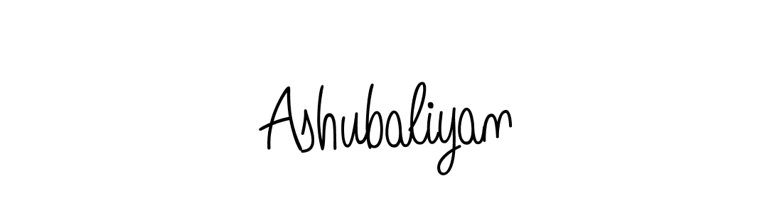 Use a signature maker to create a handwritten signature online. With this signature software, you can design (Angelique-Rose-font-FFP) your own signature for name Ashubaliyan. Ashubaliyan signature style 5 images and pictures png