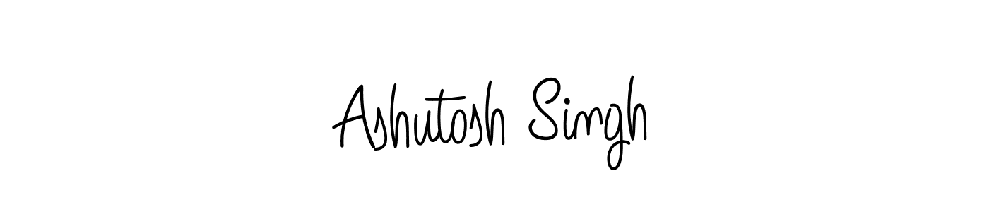 You should practise on your own different ways (Angelique-Rose-font-FFP) to write your name (Ashutosh Singh) in signature. don't let someone else do it for you. Ashutosh Singh signature style 5 images and pictures png