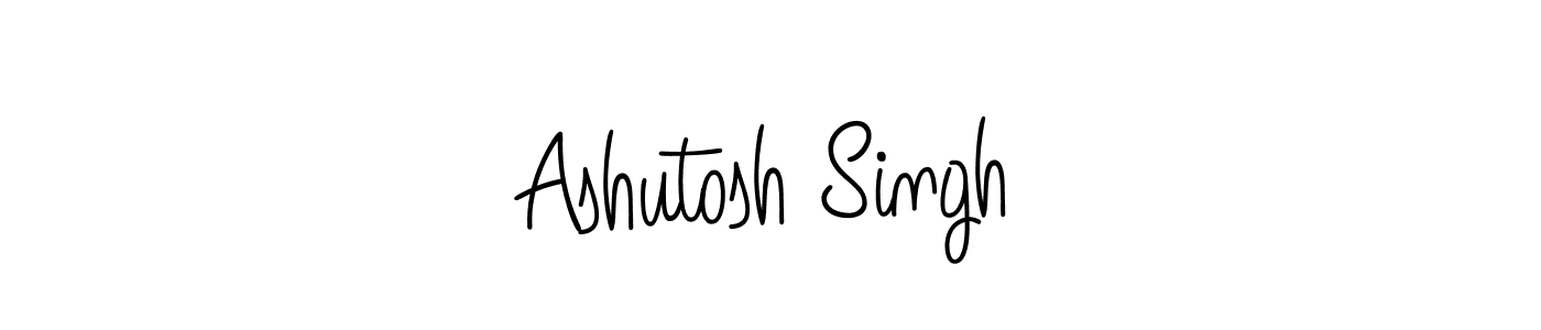 You should practise on your own different ways (Angelique-Rose-font-FFP) to write your name (Ashutosh Singh) in signature. don't let someone else do it for you. Ashutosh Singh signature style 5 images and pictures png