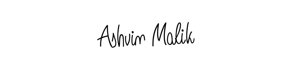 Ashvin Malik stylish signature style. Best Handwritten Sign (Angelique-Rose-font-FFP) for my name. Handwritten Signature Collection Ideas for my name Ashvin Malik. Ashvin Malik signature style 5 images and pictures png