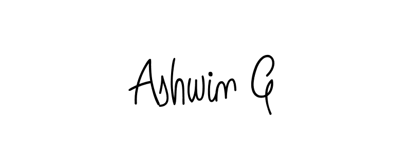 The best way (Angelique-Rose-font-FFP) to make a short signature is to pick only two or three words in your name. The name Ashwin G include a total of six letters. For converting this name. Ashwin G signature style 5 images and pictures png