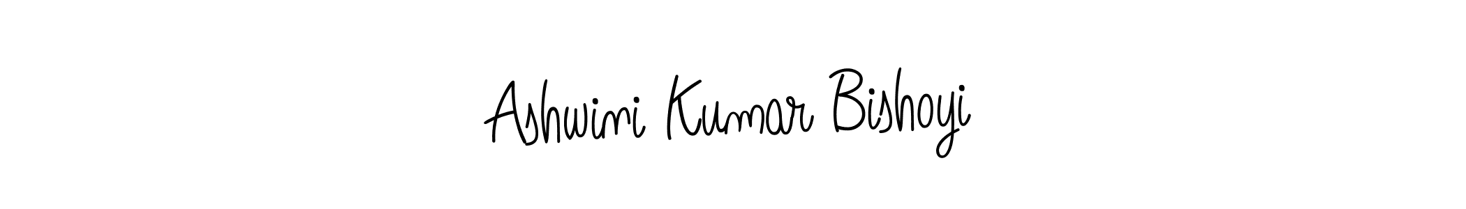 You should practise on your own different ways (Angelique-Rose-font-FFP) to write your name (Ashwini Kumar Bishoyi) in signature. don't let someone else do it for you. Ashwini Kumar Bishoyi signature style 5 images and pictures png