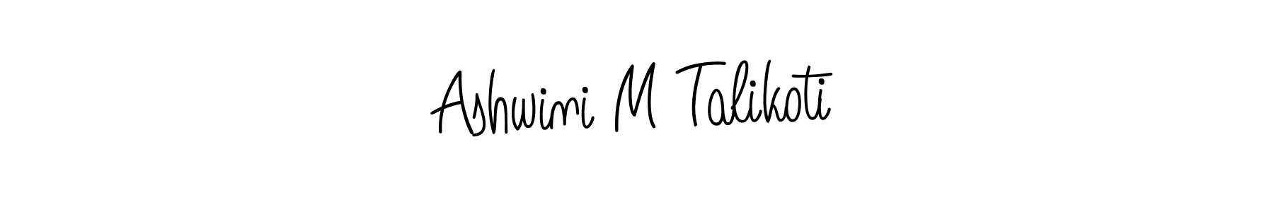 You should practise on your own different ways (Angelique-Rose-font-FFP) to write your name (Ashwini M Talikoti) in signature. don't let someone else do it for you. Ashwini M Talikoti signature style 5 images and pictures png