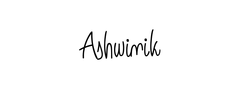 Use a signature maker to create a handwritten signature online. With this signature software, you can design (Angelique-Rose-font-FFP) your own signature for name Ashwinik. Ashwinik signature style 5 images and pictures png