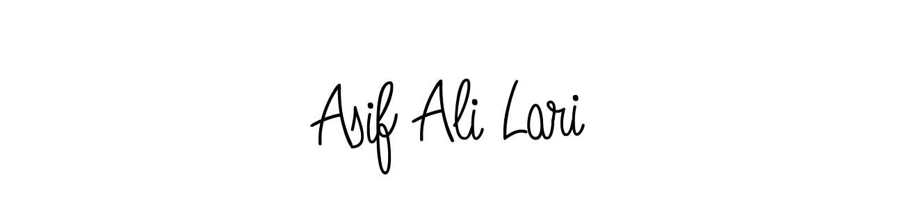You should practise on your own different ways (Angelique-Rose-font-FFP) to write your name (Asif Ali Lari) in signature. don't let someone else do it for you. Asif Ali Lari signature style 5 images and pictures png