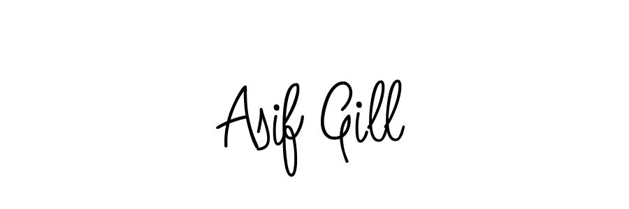 How to make Asif Gill name signature. Use Angelique-Rose-font-FFP style for creating short signs online. This is the latest handwritten sign. Asif Gill signature style 5 images and pictures png