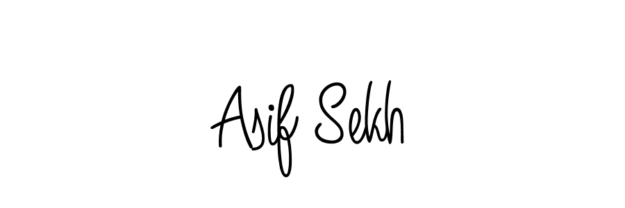 The best way (Angelique-Rose-font-FFP) to make a short signature is to pick only two or three words in your name. The name Asif Sekh include a total of six letters. For converting this name. Asif Sekh signature style 5 images and pictures png