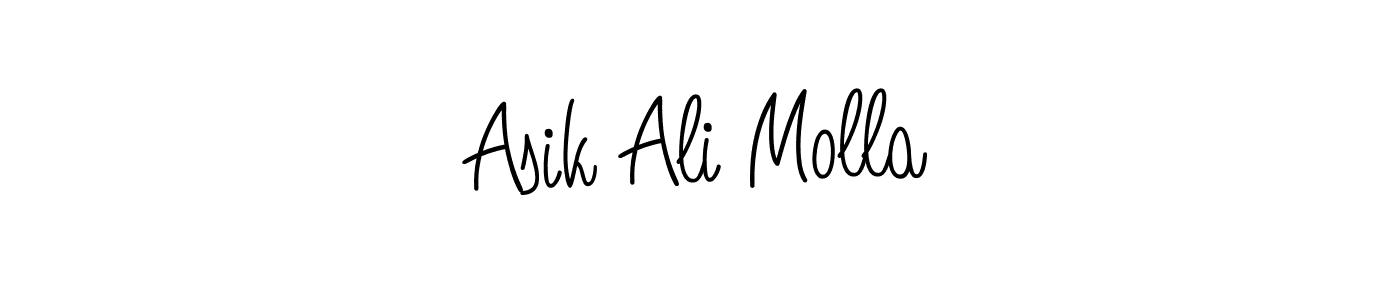 You should practise on your own different ways (Angelique-Rose-font-FFP) to write your name (Asik Ali Molla) in signature. don't let someone else do it for you. Asik Ali Molla signature style 5 images and pictures png