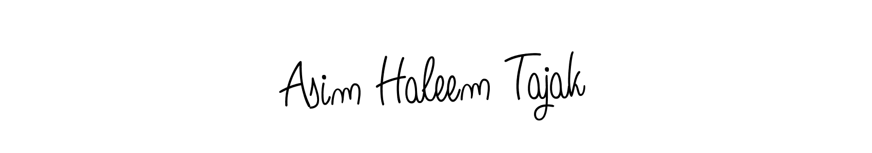 How to make Asim Haleem Tajak name signature. Use Angelique-Rose-font-FFP style for creating short signs online. This is the latest handwritten sign. Asim Haleem Tajak signature style 5 images and pictures png