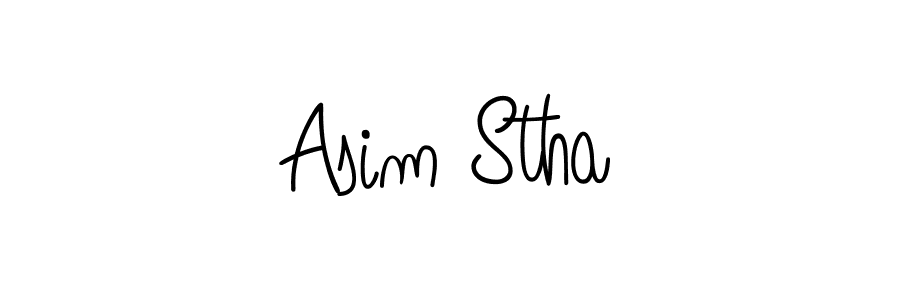 Design your own signature with our free online signature maker. With this signature software, you can create a handwritten (Angelique-Rose-font-FFP) signature for name Asim Stha. Asim Stha signature style 5 images and pictures png