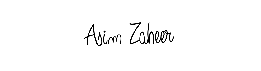 The best way (Angelique-Rose-font-FFP) to make a short signature is to pick only two or three words in your name. The name Asim Zaheer include a total of six letters. For converting this name. Asim Zaheer signature style 5 images and pictures png