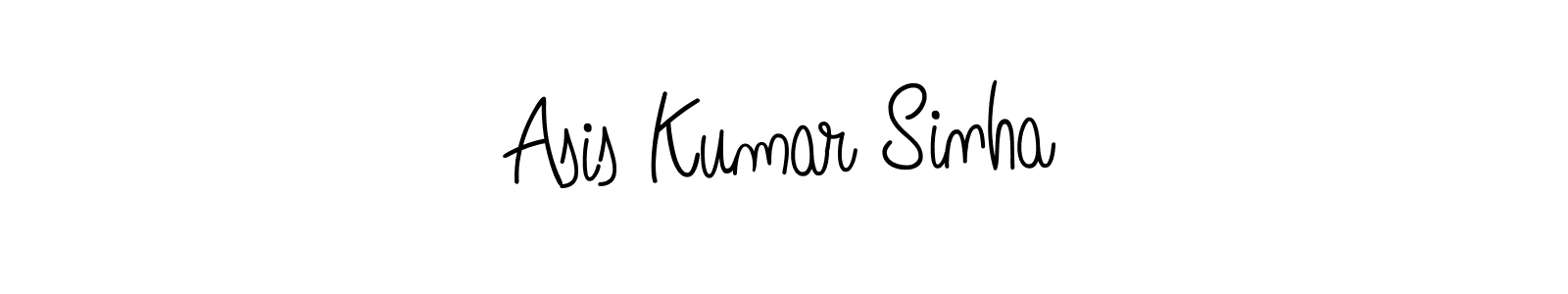 The best way (Angelique-Rose-font-FFP) to make a short signature is to pick only two or three words in your name. The name Asis Kumar Sinha include a total of six letters. For converting this name. Asis Kumar Sinha signature style 5 images and pictures png