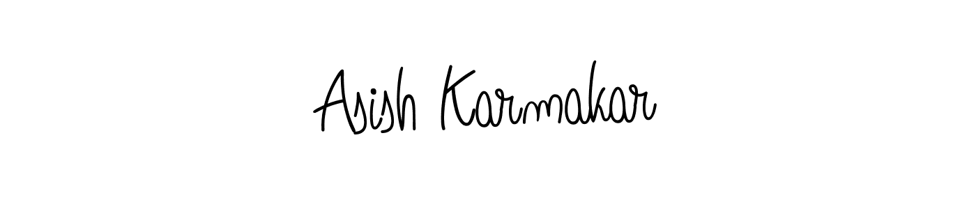 Use a signature maker to create a handwritten signature online. With this signature software, you can design (Angelique-Rose-font-FFP) your own signature for name Asish Karmakar. Asish Karmakar signature style 5 images and pictures png