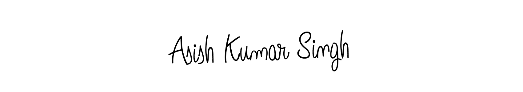 The best way (Angelique-Rose-font-FFP) to make a short signature is to pick only two or three words in your name. The name Asish Kumar Singh include a total of six letters. For converting this name. Asish Kumar Singh signature style 5 images and pictures png