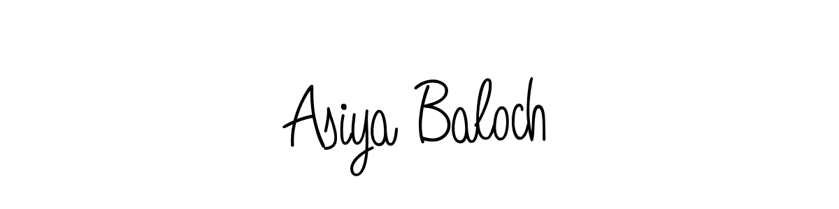 Make a beautiful signature design for name Asiya Baloch. With this signature (Angelique-Rose-font-FFP) style, you can create a handwritten signature for free. Asiya Baloch signature style 5 images and pictures png