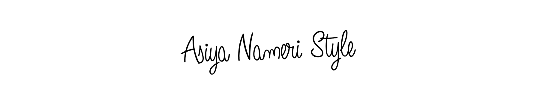 The best way (Angelique-Rose-font-FFP) to make a short signature is to pick only two or three words in your name. The name Asiya Nameri Style include a total of six letters. For converting this name. Asiya Nameri Style signature style 5 images and pictures png