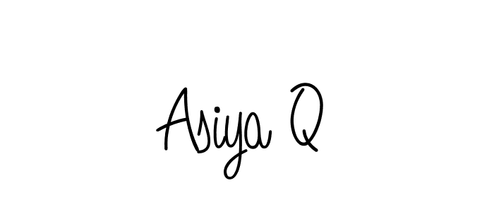 How to make Asiya Q name signature. Use Angelique-Rose-font-FFP style for creating short signs online. This is the latest handwritten sign. Asiya Q signature style 5 images and pictures png