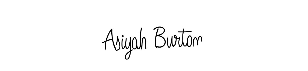 How to make Asiyah Burton name signature. Use Angelique-Rose-font-FFP style for creating short signs online. This is the latest handwritten sign. Asiyah Burton signature style 5 images and pictures png