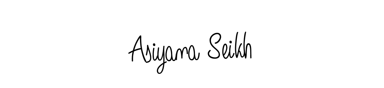 Use a signature maker to create a handwritten signature online. With this signature software, you can design (Angelique-Rose-font-FFP) your own signature for name Asiyana Seikh. Asiyana Seikh signature style 5 images and pictures png